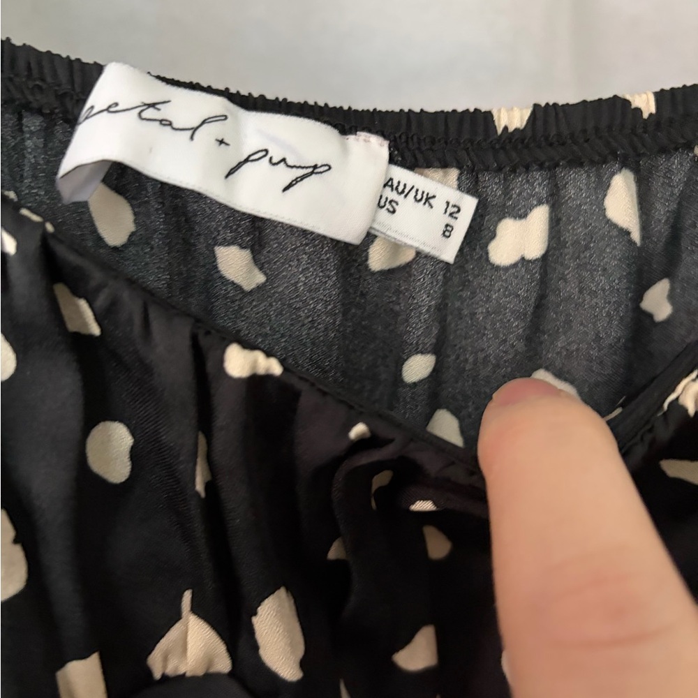 Petal and Pup Keyler Black and White Polka Dot Off-Shoulder Dress - Picture 3 of 3
